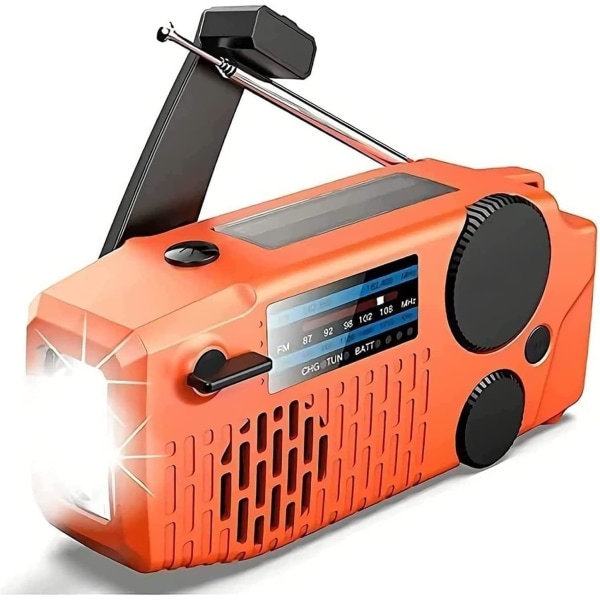 Emergency Solar Hand Crank Radio - AM/FM Weather Radio, Portable Survival Radio med LED-ficklampa