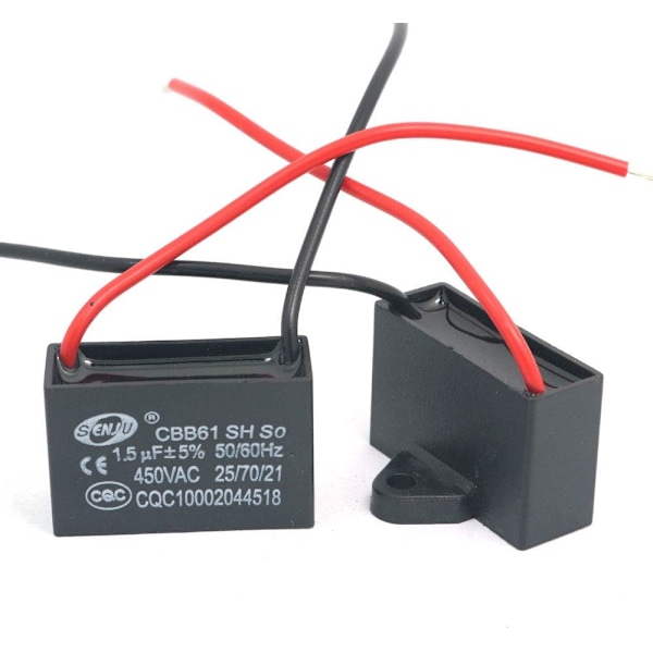 2 st CBB61 1.5uF 450V AC 50/60Hz Fläktmotor kondensator