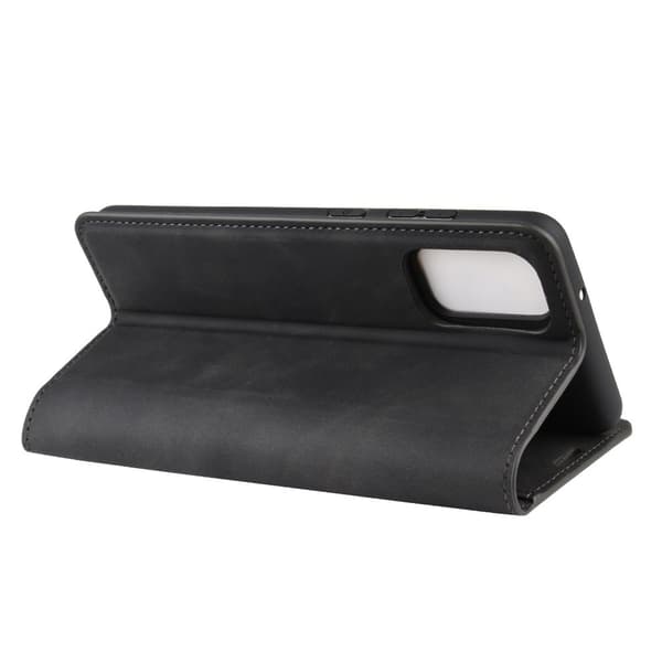 Samsung Galaxy S20 FE - Silke Læder Etui - Sort Sort_xx Black Black