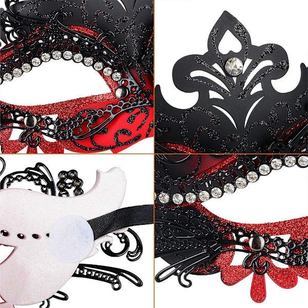 Maskeradmask, karnevalsdekorationer venetianska masker för kvinnor