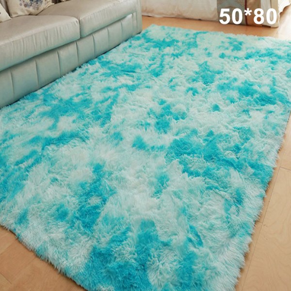 Olohuoneen matto Makuuhuoneen sängyn matto Yksinkertainen moderni kodin lattiamatto Pehmeä monivyöhykekäyttöinen peitto Vaaleansininen Light Blue 50*80