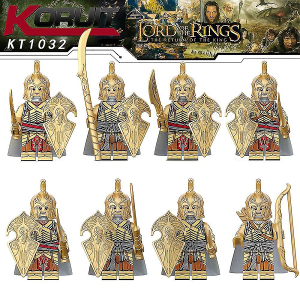 8 st The Lord of the Rings-serien Minifigurer Byggklossar Kit, Soldater Krigare Mini Actionfigurer Leksaker Heminredning