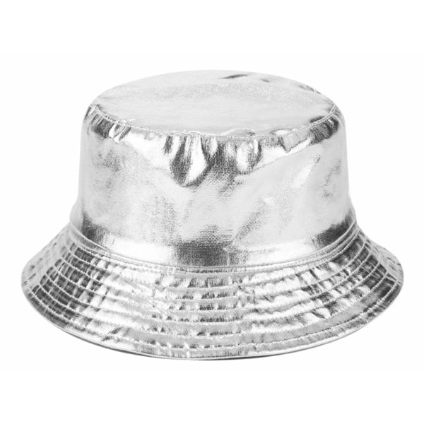 Metallic Bucket Hat Trendiga Fisherman Hats Unisex Vändbar Packable Cap