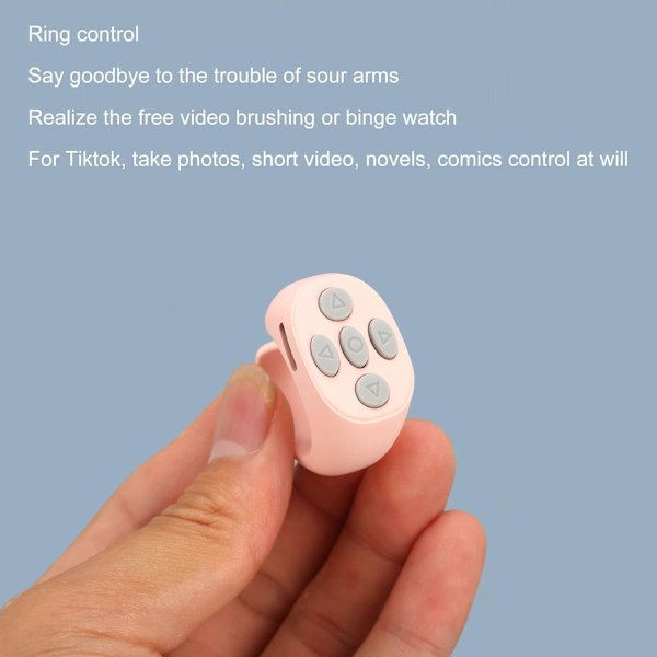 Bluetooth-fjärrkontroll för sidvändning, trådlös rullfjärrkontroll, laddningsbar, ringdesign Bluetooth-fjärrkontroll rose
