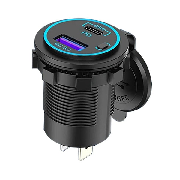 65w Pd 12v USB-stikkontakt til bærbar USB C billader-stikkontakt Multi vandtæt adapter til