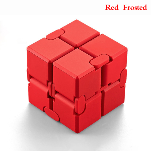 Dekompressionslegetøj Premium Metal Infinity Cube Portable Sort Red