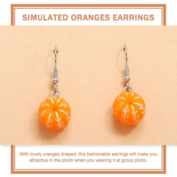 2 par appelsinformede øreringe Lady Lovely øreringe Fashion Ear smykkedekorationer (0,8X0,8CM, orange)