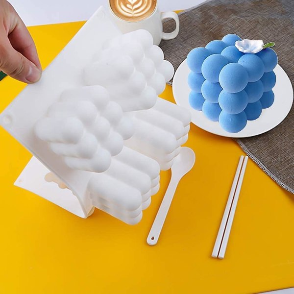 Kubeformer med 15 hulrom Baking av silikonform Lage 3d håndlagde stearinlys