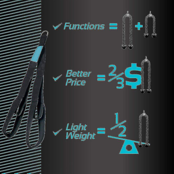 Tricep Rope Cable Attachment. 28,7 tommer og 22 tommer to lengder innebygd i ett nedtrekkstau. Triceps Extension Stropper