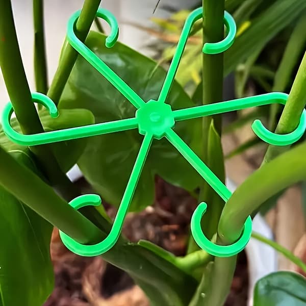 4st Växt Anti-tipp Stödstänger Gröna Växtfixerare Vikbara Hydroponiska Blomstöd 4pcs