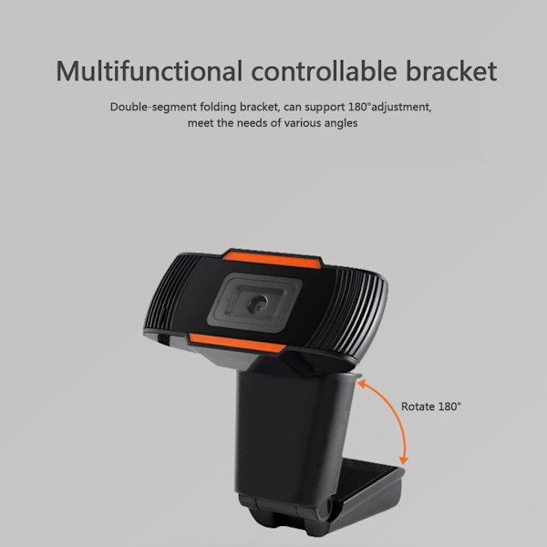 720P HD-webbkamera 5MP inbyggd mikrofon USB stationär dator webbkamera 180° roterbar