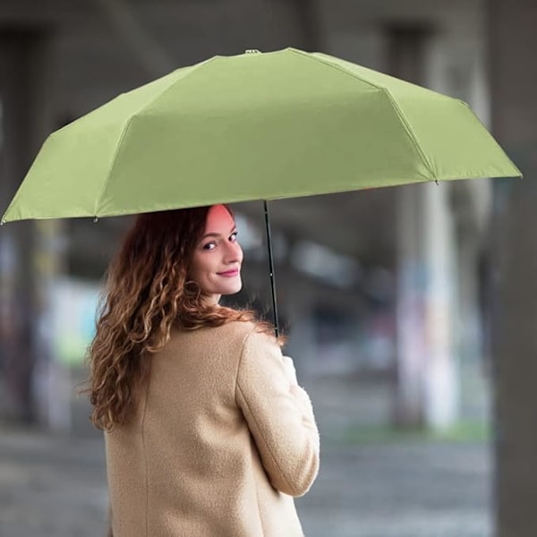 Foldbar paraply, 6-ribs vindstærk Matcha Green