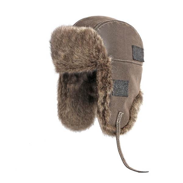 Vinter Bomber Mössa Med Öronlappar Andningsbar Tjock Plysch För Kallt Väder Huvudbonad Kaffe Coffee XL