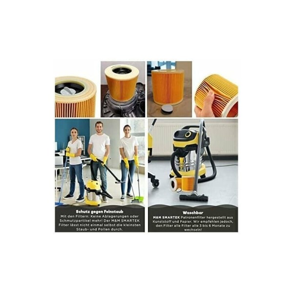 Patronfilter til Karcher WD2 wd3 MV3 etc. som 6.414-552.0 - 2stk
