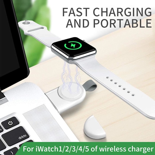 USB-oplader til Apple Iwatch Ur Magnetisk Rejse Bærbar Trådløs Oplader Kompatibel med Apple Watch Series Ultra 9 8 7 6 SE 5 4 3 2