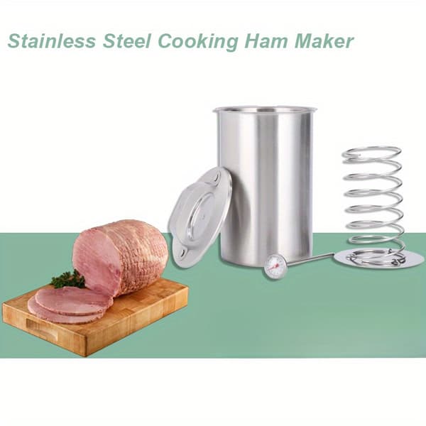 Ham Press i rustfrit stål med termometer, trykkoger til kødpålæg