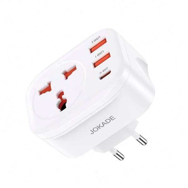 Universal 2USB + Type-c Konverter Multifunksjon Sikkerhetskonverteringskontakt Europeisk Standard White