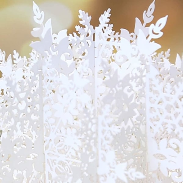 3D joulutervehdyskortti Pop Up Joulukortti Kaunis 3D lumihiutalekortti Stereoskooppinen onnittelukortti Joulutervehdyskortti vaimolle, tytöille, Hu