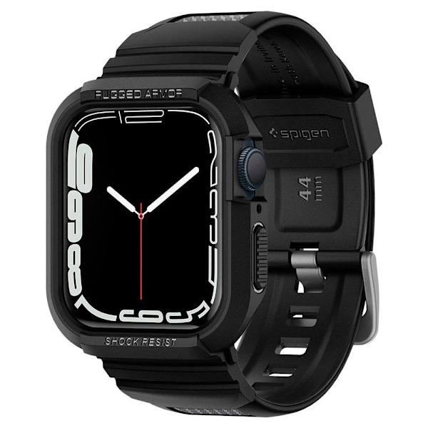 Spigen Apple Watch 44/45 mm Kotelo/Ranneke Rugged Armor 'Pro' Musta