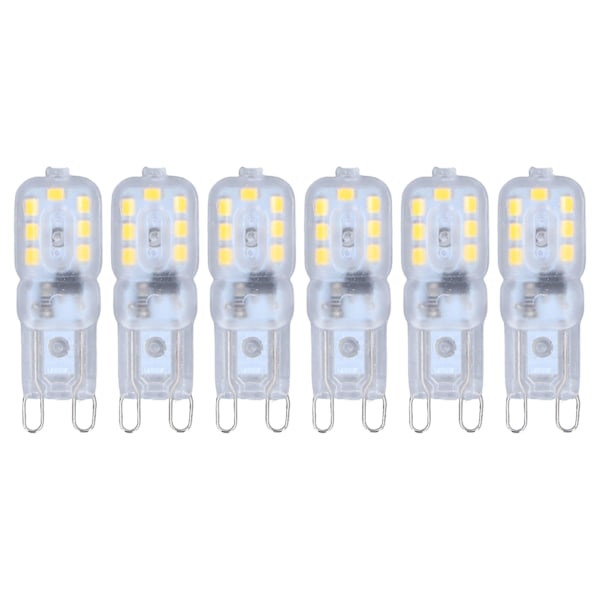 G9 Pære Dæmpbar Øjenbeskyttelse Energibesparende 14 LED'er 3W Pære til Lysekrone Bordlampe 6 stk. Naturligt Lys 110V 0.1
