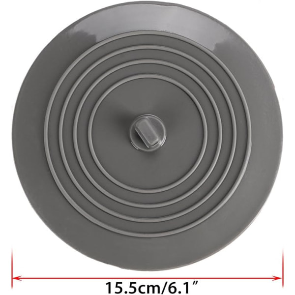 2-pack 6-tums universell silikongummi - badpropp avloppsplugg lock för kök badrum handfat badkar