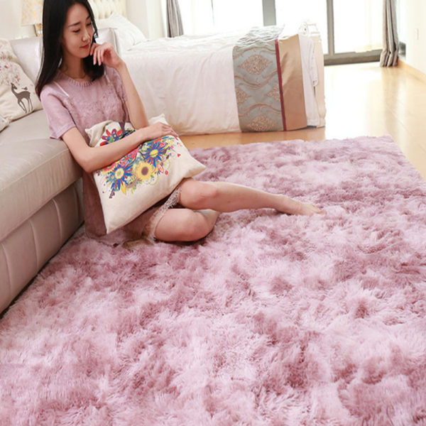 Stue Teppe Soverom Seng Teppe Enkelt Moderne Husholdning Gulvmatte Myk Multi-Zone Bruk Teppe Rosa Lilla Pink Purple 40*60