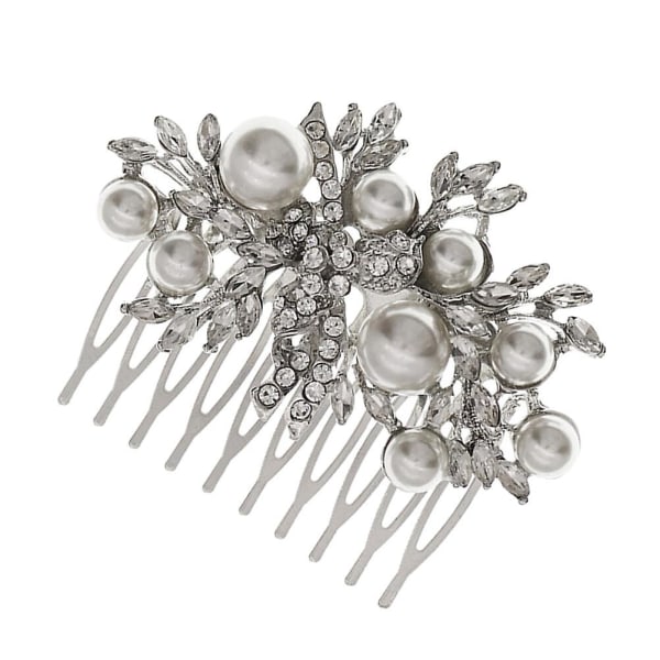 Prom Headpiece Wedding Headpiece Bridal Pearl Headpiece Hairpin Comb Hair Combs Women's Accessories Rhinestone Headpiece (7x6cm, Silver)