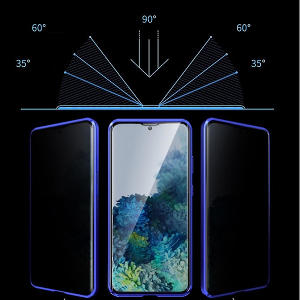 Magnetisk Etui Kompatibel med Samsung Galaxy S23 Ultra, Anti Peeping Etui Dobbeltsidet Hærdet Glas Beskyttende Flip Shell 360 Fuld Beskyttelse M root