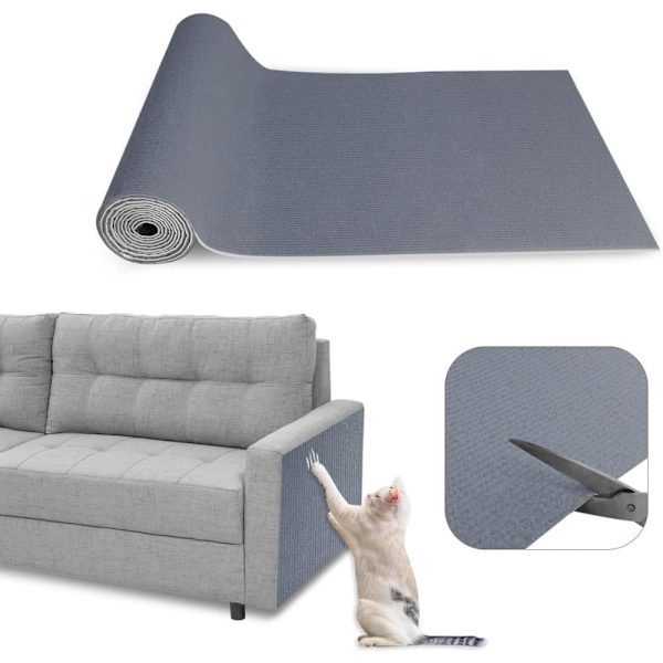 30×100cm Self-Adhesive Cat Scratch Pad, Wall Protector for Scratch Pad, Sofa Scratch Pad, Cat Scratch Mat, Corner DIY gray gray