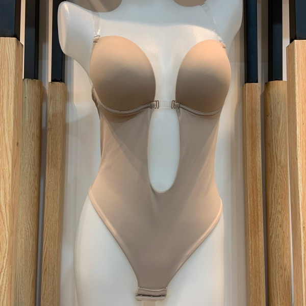 Kvinde Sheath Dyb V-hals Body Shaper Stropløs Rygløs Shapewear(M)