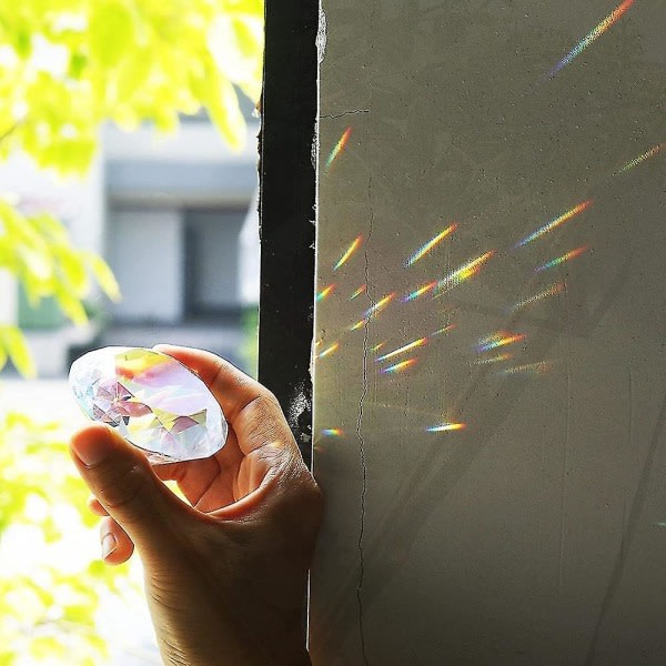 2 stk 50 mm/ 2 tommer fargefasettert diamantkrystall regnbuepapirvektskrystall for hjemmekontordekorasjon
