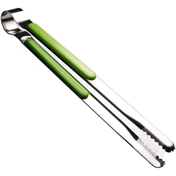 Køkken tang, grilltang, lange tang, rustfrit stål grilltang, grøn