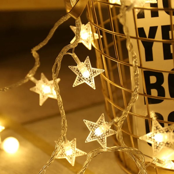 Star USB String Lights Huoneen koristelu Joululoma Juhlavalot Ulkoleirin koristelu Valettu kattokruunu