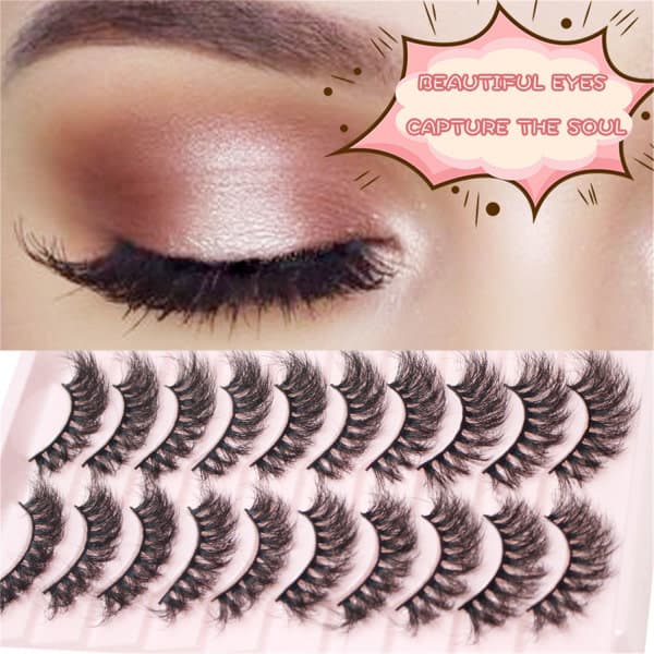 10 par løse øyevipper Cat Eye Lashes