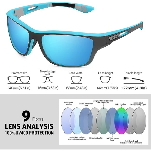 Polariserade sportsolglasögon för män Körning Cykling Fiske Solglasögon 100 % UV-skyddsglasögon