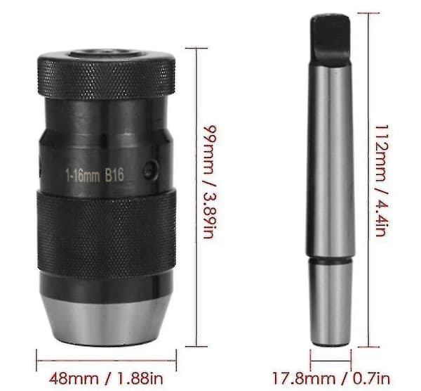 Borrfoder Nyckellöst Foder 1-16mm B16 Med Konisk Dorn Mk2 Utstötarflikar_xx