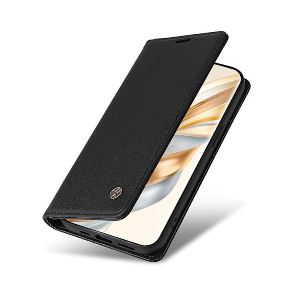 För Honor Magic7 Lite 5G/ X9c 5G Plånboksfodral Kortplats Ställ Läder Telefonfodral Black