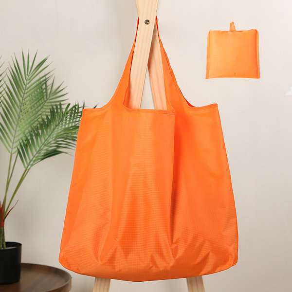 Gjenbrukbare Handleposer, 6-pakning, Foldbare Tote-poser for Kvinner med Lomme, Stor Størrelse, 50 lbs, Maskinvaskbar Polyester, Holdbare Orange/Brown/Navy