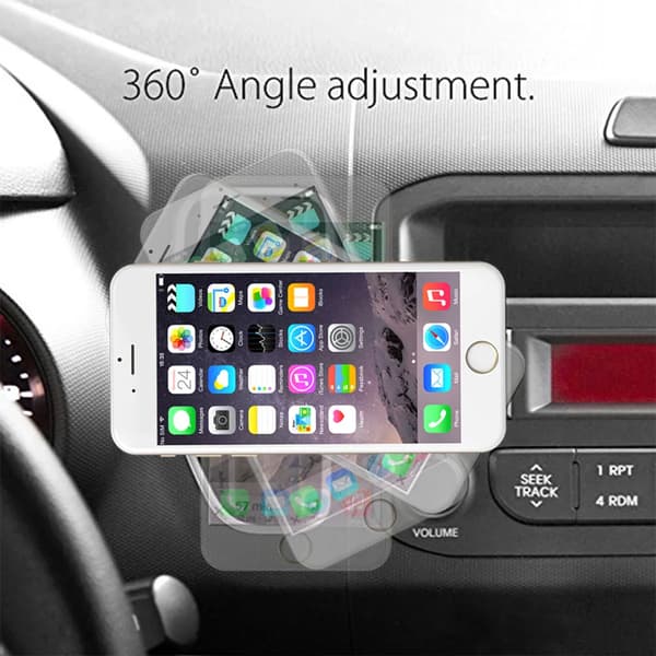 360 Roterende Eksos Magnetisk Telefonholder Universal Bil iPhone black