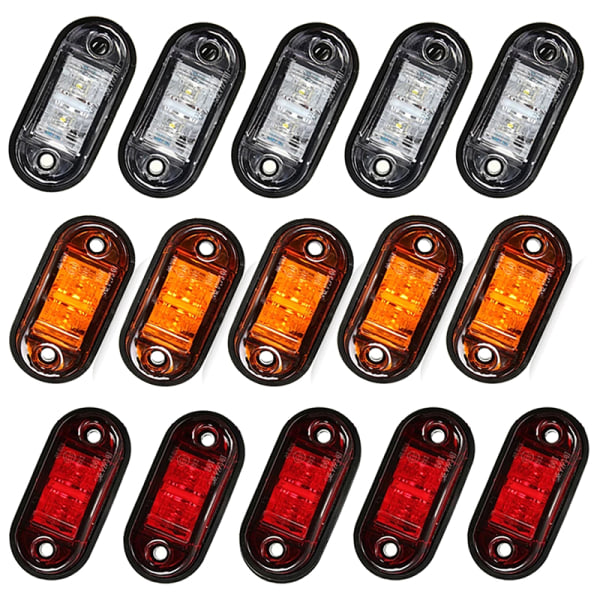 10 st varningsljus LED-diodljus oval LED-sidomarkeringsljus rött Ed 10PCS