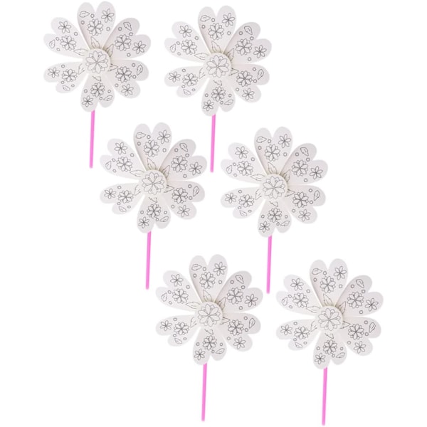 6 stk. Vindmølle Blankt DIY DIY Papir Vindmølle Hånd Dekoration Vind Spinners til Blankt Papir Vindmøller Puslespil Børns Legetøj Papir Vindmøller DIY Gave Ch