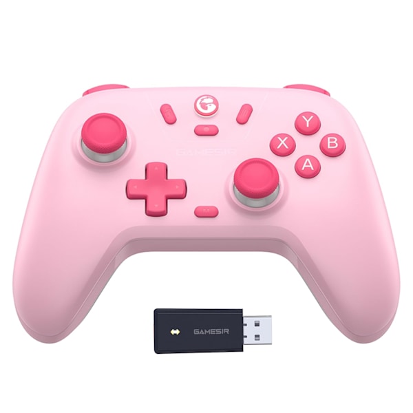 2.4g Trådlös Kontroller för Windows PC, iPhone, Android, Switch & Steam, Bluetooth-Kontroller Hall-Effekt-Trigger, Turbo, Vibration (Rosa) Pink
