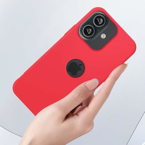 Etui for iPhone 16 Plus Myk Touch Matt Fleksibel Silikon Rød RED