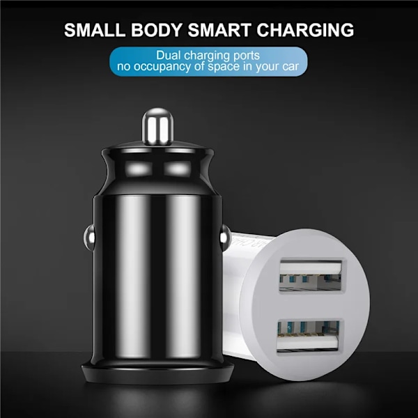 Dobbel USB-lader bil mini for mobiltelefon nettbrett GPS 3.1A hurtiglader billader biltelefonlader adapter i bil