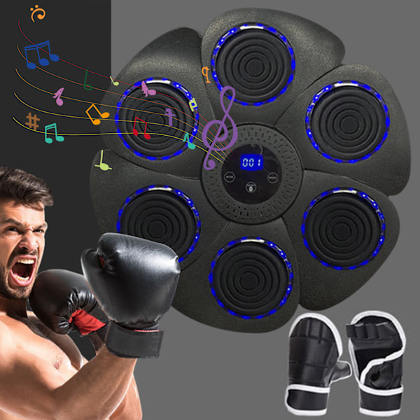 Smart Musik Boksemaskine Væg Mål Bluetooth Kompatibelt Træningsudstyr Med Boksehandsker Sort Sort_xx Black Wind Car Model