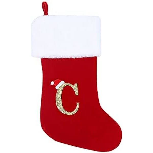 Christmas Stocking, Personalized 18 Inch Large Christmas Stocking, Kids Christmas Stocking Sock Gift Bag for Christmas Decor Tree Decoration(C)