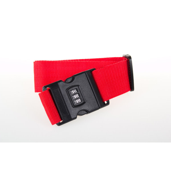 Henkilökohtainen matkatavarahihna - Turvallinen matkalaukku 180 cm x 5 cm lukolla - printed (punainen lukolla)