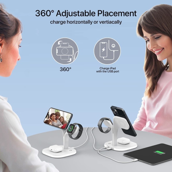 Trådløs oplader, induktiv, trådløs oplader 15W opladningsstation
