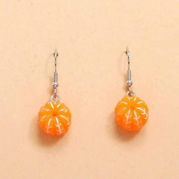 2 paria appelsiinin muotoisia korvakoruja Lady Lovely Korvakorut Muodikkaat Korvakorut (0,8X0,8CM, oranssi)
