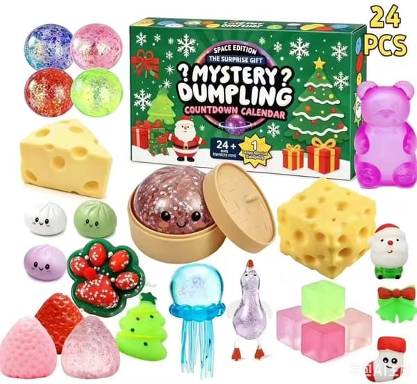 Squishy Bao Bun Julekalender – 24-dagers Nedtelling Blind Box, Myk Stressavlastende Leke 1